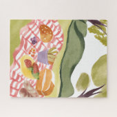 Puzzle Hillside Picnic | Painted Watercolor Landscape (Horizontal)