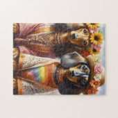 Puzzle Hippie Dachshunds (Horizontal)