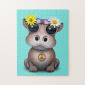 Puzzle Hippie mignonne d'hippopotame de bébé (Vertical)