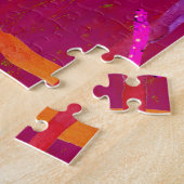 Puzzle Hippie Rétro Coeur Turquoise Rose Engagé (Côté)