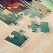 Puzzle Hippie Van Seascape Voyageur Mood Art (Côté)