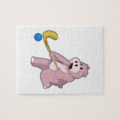 Puzzle Hippo at hockey (Horizontal)