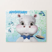 Puzzle Hippo Blue Fish Kids (Horizontal)