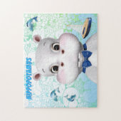 Puzzle Hippo Blue Fish Kids (Vertical)