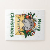 Puzzle Hippo Christmas Letter Winter Animals Hippos (Horizontal)