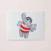 Puzzle Hippo comme Plongeur avec lunettes de natation (Horizontal)