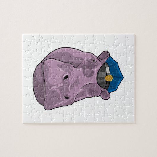 Puzzle Hippo en tant que policier (Horizontal)