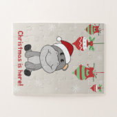 Puzzle Hippo Joyeux Noël Animaux d'hiver Hippopotames (Horizontal)