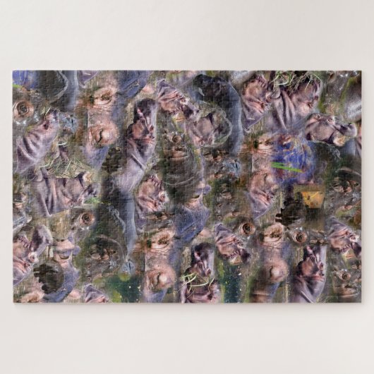Puzzle Hippo Photo Collarge, (Horizontal)