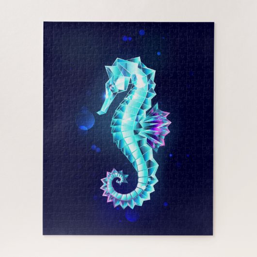 Puzzle Hippocampe Crystal Ice sur Fond Bleu (Vertical)