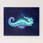 Puzzle Hippocampe Crystal Ice sur Fond Bleu (Horizontal)
