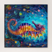 Puzzle Hippocampe en verre coloré (Horizontal)