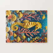 Puzzle Hippocampe Origami Sous Le Thème Océan Mer (Horizontal)