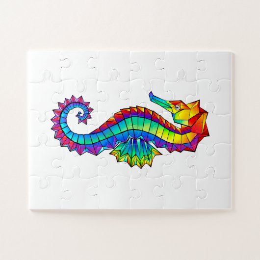 Puzzle Hippocampe polygonal arc-en-ciel (Horizontal)