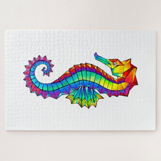 Puzzle Hippocampe polygonal arc-en-ciel (Horizontal)