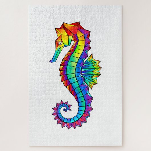 Puzzle Hippocampe polygonal arc-en-ciel (Vertical)