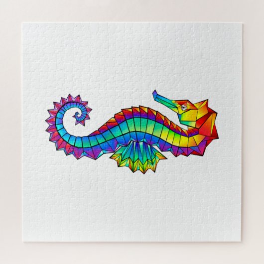 Puzzle Hippocampe polygonal arc-en-ciel (Horizontal)