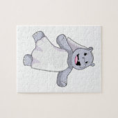 Puzzle Hippopotame en mariée avec voile (Horizontal)