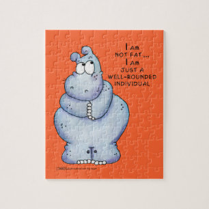 Puzzle Hippopotame Hippo-Bleu bien arrondi
