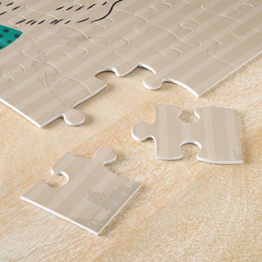 Puzzle Hipster Reindeer Elk avec des lunettes grungy Noël (Côté)