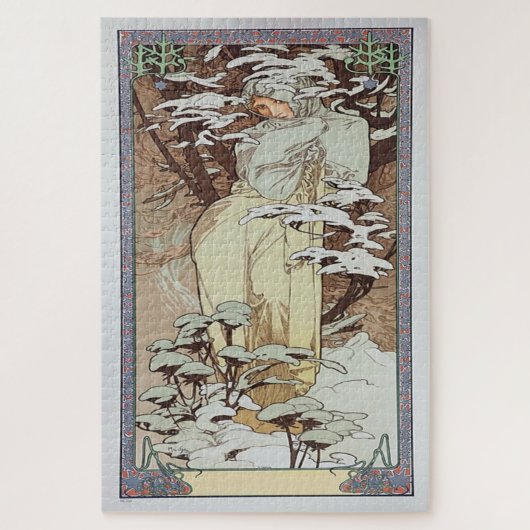 Puzzle Hiver 1900 : Un art nouveau de Mucha (Vertical)