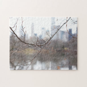 Puzzle Hiver à Central Park Lake New York City Skyline