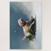 Puzzle hiver de Noël du Labrador (Vertical)