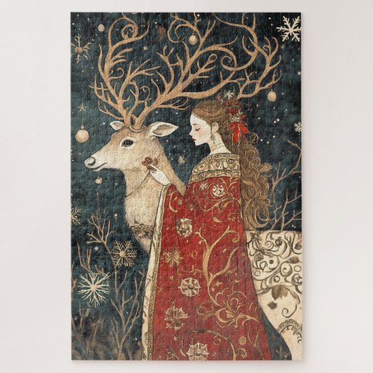 Puzzle Hiver enchanté : Le Maiden et le Stag (Vertical)