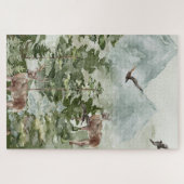 Puzzle Hiver Montagnes Cerfs (Horizontal)