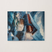 Puzzle Hiver, pont enneigé et rivière (Horizontal)