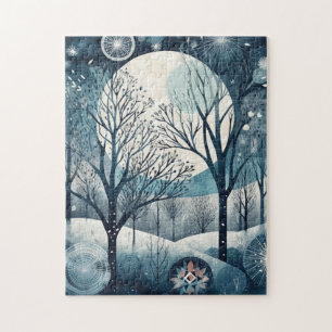 Puzzle Hiver scandinave, personnalisable