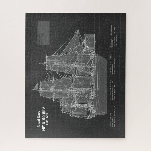 Puzzle HMS Bounty - Plan directeur des navires (Vertical)