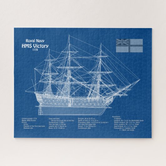 Puzzle HMS Victory - Plan de plan des navires ABD (Horizontal)