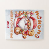 PUZZLE HO HO| MERRY CHRISTMAS| NOM DE L'ENFANT (Horizontal)