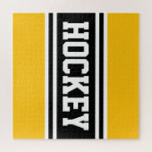 Puzzle HOCKEY Bright Jaune Noir Blanc Rayures de course (Horizontal)