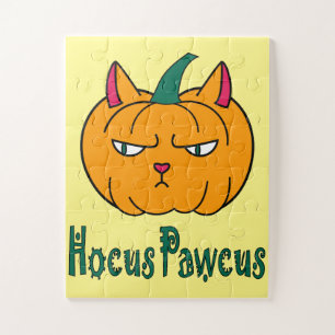 Puzzle Hocus pawcus Halloween citrouille ginger cat magie