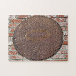 Puzzle - Hoesje in mangat op brick Legpuzzel