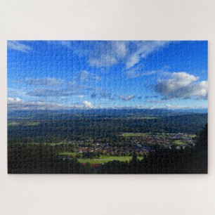 Puzzle Hohenpeissenberg, vue sur la Bavière, Allemagne.