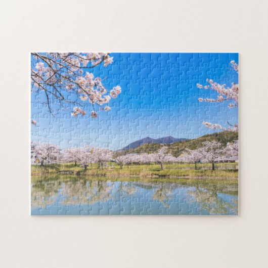 Puzzle Hojo Pond and cherry blossoms (Horizontal)