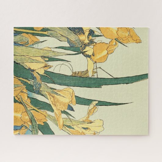 Puzzle Hokusai grasshopper et iris Japon (Horizontal)