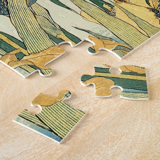 Puzzle Hokusai grasshopper et iris Japon (Côté)