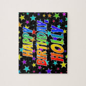 Puzzle "HOLLY" Prénom, Amusant "HEUREUX ANNIVERSAIRE" (Vertical)