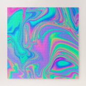 Puzzle Holographie Iridescente : Neon Marbled Texture (Horizontal)