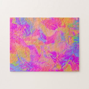 Puzzle Holographique rose orange moderne élégant