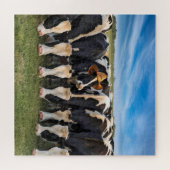 Puzzle Holstein Cow porte un Casquette de cowboy (Horizontal)