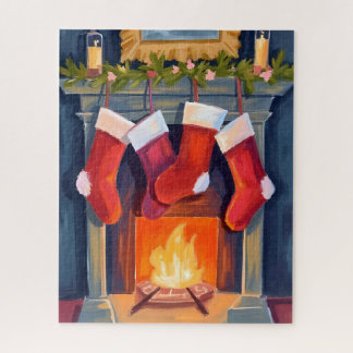 Puzzle Holy Night | Christmas Stockings Watercolor