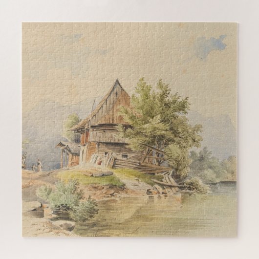 Puzzle Holzhütte am See - Carl Lafite (Horizontal)