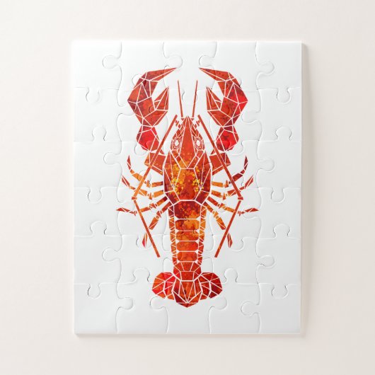 Puzzle Homard polygonal rouge (Vertical)