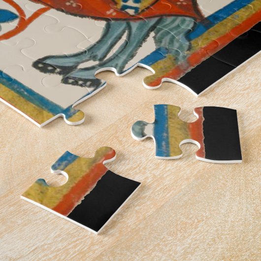 Puzzle Homme à cheval Manesse Codex du XIVe siècle (Côté)