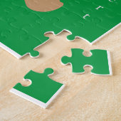 Puzzle Homme en pain d'épices avec nom personnalisé verti (Côté)